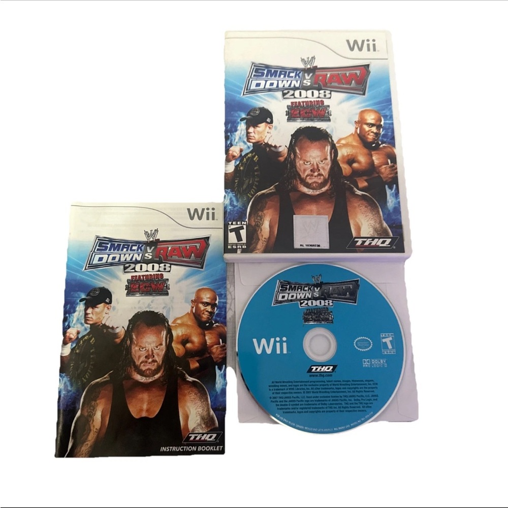 HQ WWE SmackDown vs. Raw 2008 for Wii - Blue and White